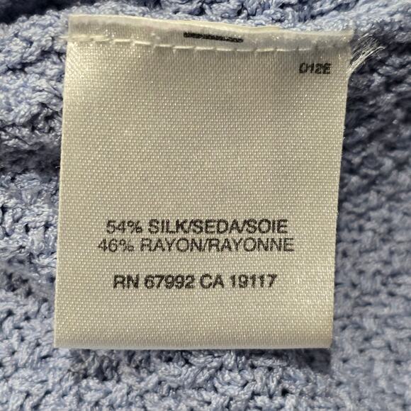 Sigrid Olsen Sport Bluish Purple Linen Button Up Cardigan Long Sleeve Sweater - Picture 3 of 7